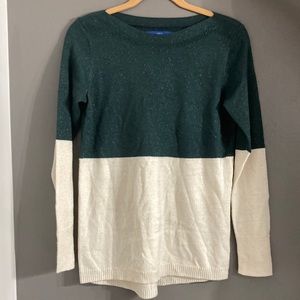 Apt 9 Shimmery Green and Cream Sweater size XS